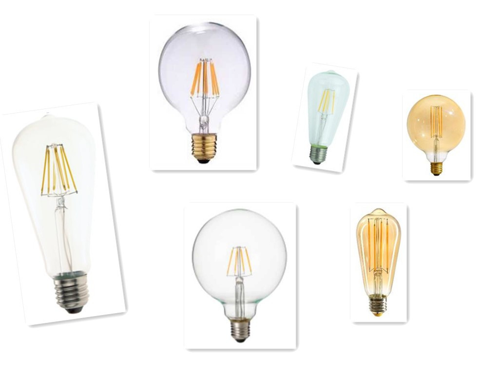 LED Filament 6w ST58 600 Lumen Retro Saving Energy Indoor Chips Transparent Glass Bulb House Office Used EU Model Ra 80