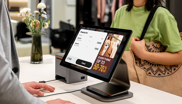 15.6 FHD Dual Screen POS System Android 13 NFC Desktop POS Machine