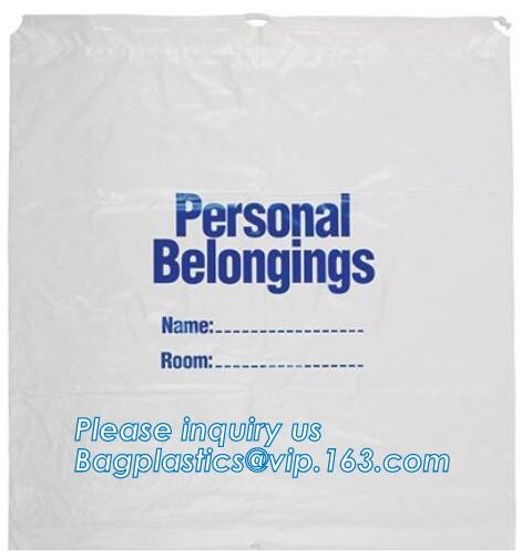 Biodegradable Environment friendly Hotel packaging clothes for laundry plastic bag Customized Poly Plastic Drawstring cu