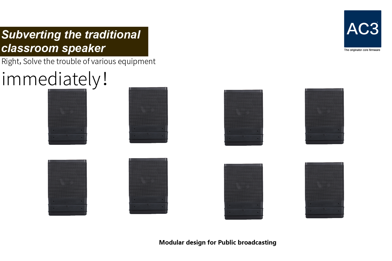 Three-sided smart sound speaker active speakers with wireless microphones for use in classrooms and conference rooms