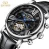 Buy cheap Luxury Brand KINYUED Winner Automatic Mechanical Movement Genuine Leather Waterproof Automatic Mechanical Mens Watch from wholesalers