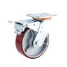 Buy cheap Heavy Duty Red PU Iron Core Caster Wheels 4inch/5inch/6inch/8inch with Brake Included from wholesalers