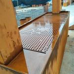 90 Degree Metal L Shape Rain Curtain Corten Steel Garden Water Fountain