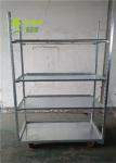 Plywood Danish Trolley Shelves For Containers European Flower , Metal Flower
