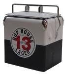 Portable SGS Red 13L Metal Retro Cooler / Vintage Metal Cooler Box
