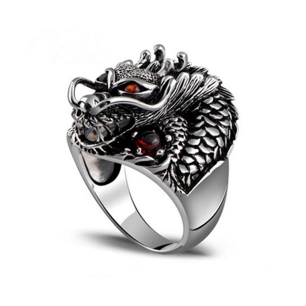 Buy cheap Men's Thailand Sterling Silver Dragon Ring Vintage Jewelry (R121405) from wholesalers