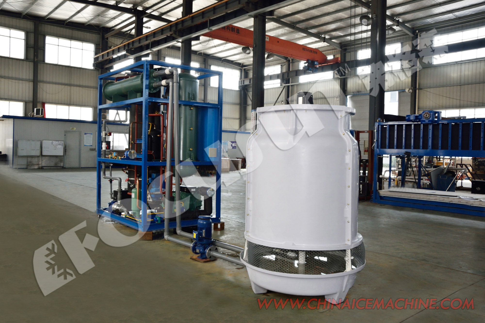 High Capacity 60 000 Kilos PLC Ice Roll Tube Making Machines with R404A Refrigerant