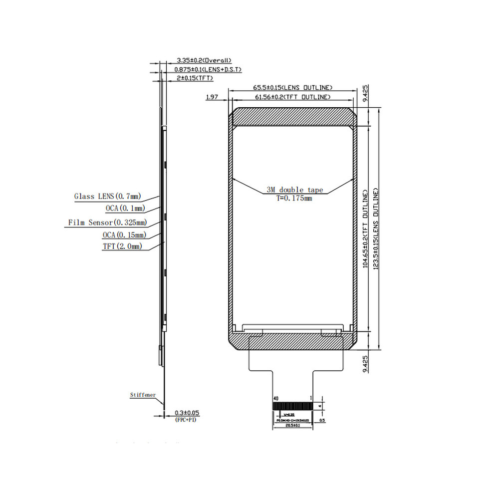 480x800 Pixels 4.3inch 40pin Liquid Crystal Display Module Vertical LCD Screen