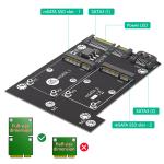 Dual SATA3 Converter Adapter Card for Full Size mSATA SSD Support 50.95*30mm in