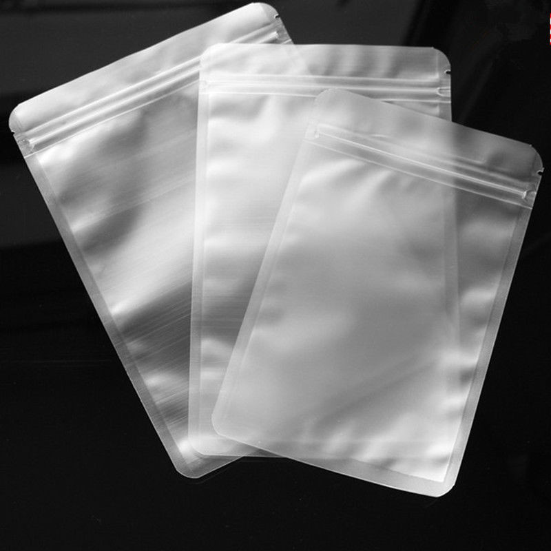 Resealable Flat Food Packing Pouch Zipper Matte Clear Zip Lock Plastic Bag