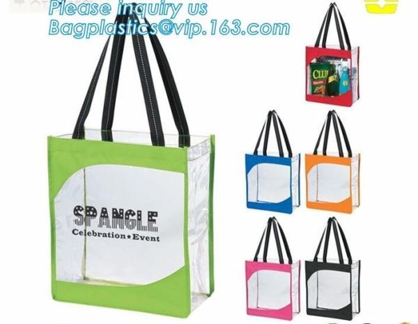 custom Design logo printed pvc clear plastic bags, professional printing