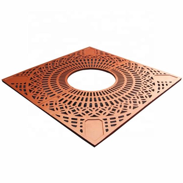 Buy cheap Outdoor Cast Iron Tree Grate Grilles Square Shape With Polyester Powder Coating from wholesalers