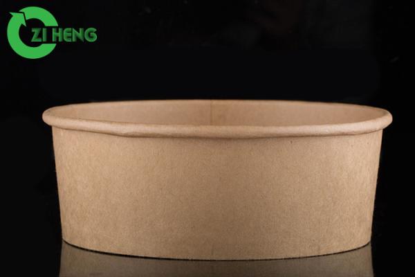 Double Sided Polyethylene Coating Brown Kraft Paper Salad Bowl Food Packaging