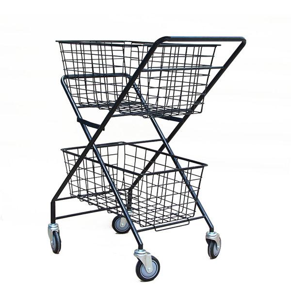 Two Layers H950mm W600mm Sports Equipment Storage Rack ,Tennis Ball Trolley