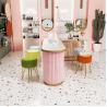 Buy cheap Custom Logo Velvet Storage Ottoman Footstool with Metal Legs and Round Footrest Stool from wholesalers