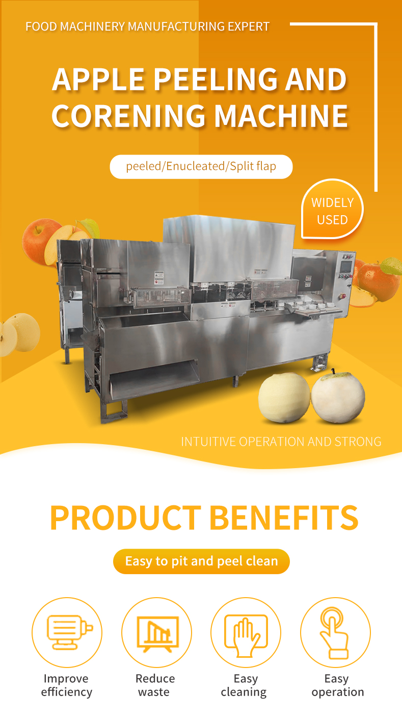 Apple Skin Removed And Core Peeling Machine 2350 X 800 X 1750mm Apple Slicer