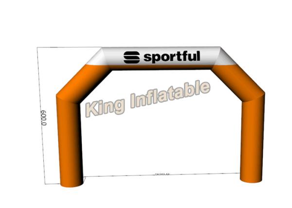 Buy cheap 6m High Custom Made Advertising Beautiful Orange Inflatable Arch For Sport Entrance from wholesalers