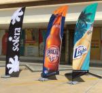Advertising Beauty & Barber Windless Feather Flag Bundle Fly Banners with Water