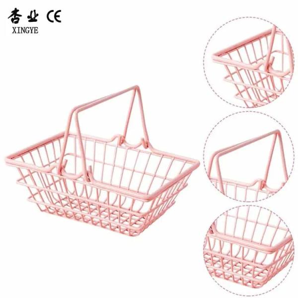 Buy cheap Mini Pink Shopping Baskets Cute Metal Customized Size Shopping Cart from wholesalers