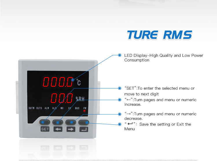 WSK302 72*72MM Digital Programmable Thermal Thermostat temperature And Humidity Controller With LED Display