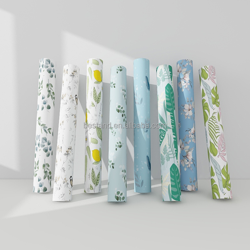 Vinyl Flower Peel And Stick Wallpaper 0.6m Floral Adhesive Contact Paper
