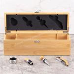 Sustainable Retro Wood Single Wine Bottle Box Holder Gift Christmas Day Wine
