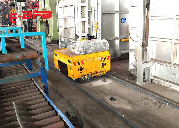 Electric Wagon Transporter Battery Powered Rail Flat Trailer For Railways Assembly Line