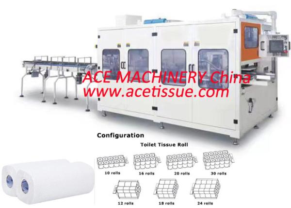 Kitchen Roll Bathroom Tissue Paper Packaging Machine For Small Toilet Roll By 4