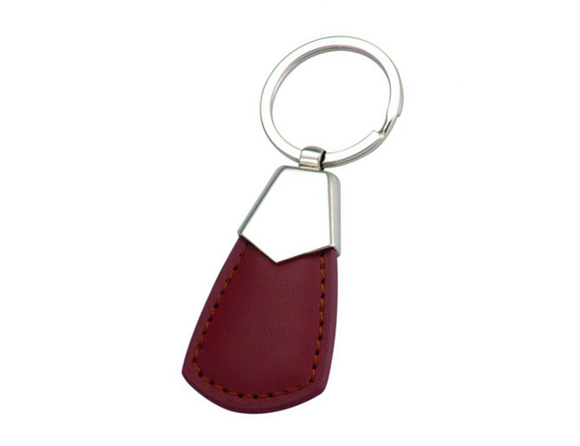 Red Color PU Leather Key Chains Blue Personalized Custom Printing Logo