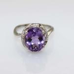 18K Rose Gold Plated Sterling Silver Ring 9mmx11mm Oval Pink Cubic Zircon (R266)