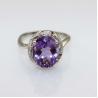 Buy cheap 18K Rose Gold Plated Sterling Silver Ring 9mmx11mm Oval Pink Cubic Zircon (R266) from wholesalers