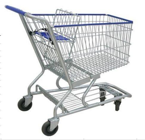 Buy cheap 4 Wheels Metal Shopping Trolley Movable Unfolding Hand Wire Grocery Cart from wholesalers