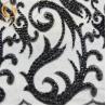 Buy cheap Soft Mesh Beaded Lace Fabric 3D Black Embroidered Lace Fabric 1 Yard from wholesalers
