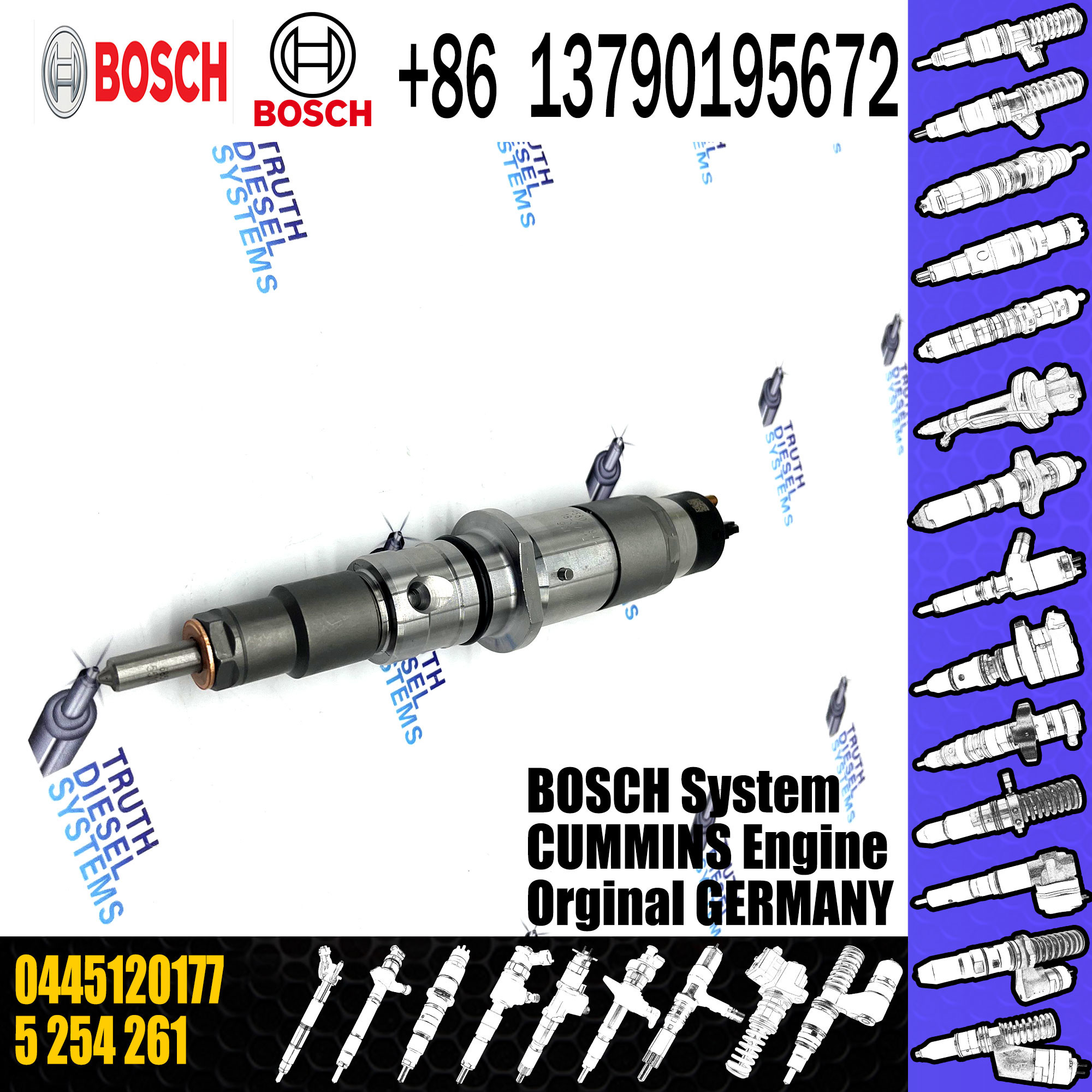 Diesel Engine Fuel Injector 0 445 120 177 0445120177 New Injector 0445 120 177 Fuel Injector for CRIN3-18