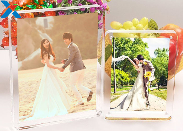 Clear Magnet Acrylic Photo Frame PMMA Certificate Pictures Table Frame