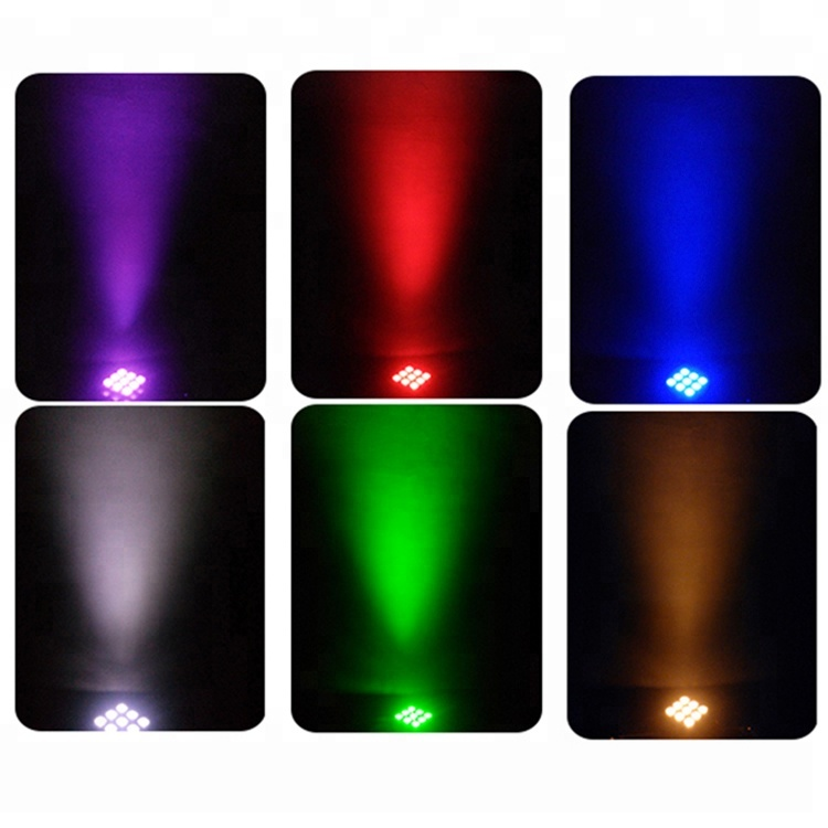 9pcs 18w RGBWAUV Flat LED Par Lights 6in1 Battery Powered Wireless DMX Uplights For Wedding