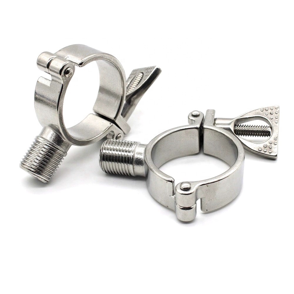 Square Head Male Thread Pipe Support Clamp with Quick Connection Standard Winged Design