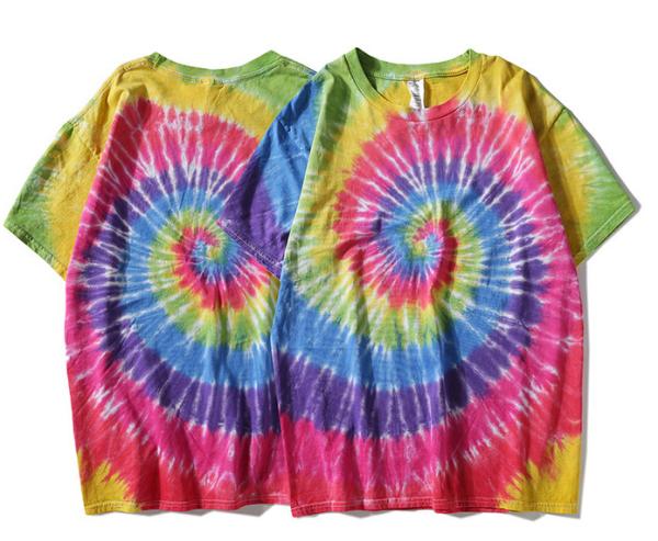 Buy cheap Customized high quality cotton short sleeve o neck street hand dyed Rainbow t shirt from wholesalers