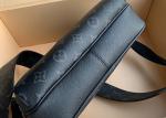 Black Square Taiga Leather Message Luxury Cross Body Bag Single Shoulder