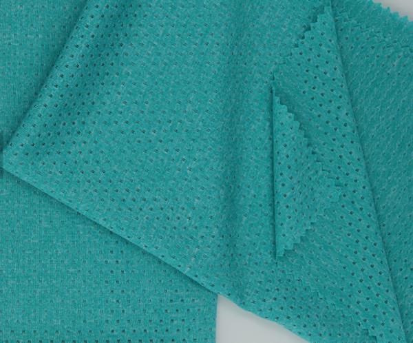 Buy cheap Heather Green Cationic Jacquard Jersey Knit Fabric Soft With Butterfly Holes from wholesalers