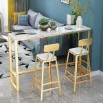Marble Wood Grain Modern Bar Table 25mm Thickness 47.2 Inch