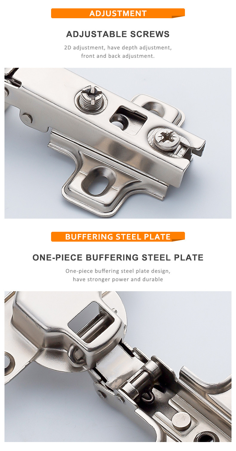 Inset Steel Nickel Plated Cabinet Door 90 Degree Hinge Four Hole