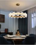 Led Creative Chandelier For Living Room White Ring Marble Chandelier(WH-MI-318)