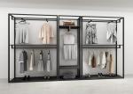 Simple Black Clothing Display Showcase Iron Art With Anti Rust Metal Material