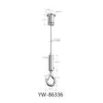 Led Light Wire Suspension Kit Brass Plated Nickel With A Round Slider YW86333