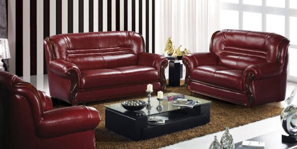 Buy cheap luxury living room top leather sofa 1+2+3 brown genuine leather sofa set from wholesalers