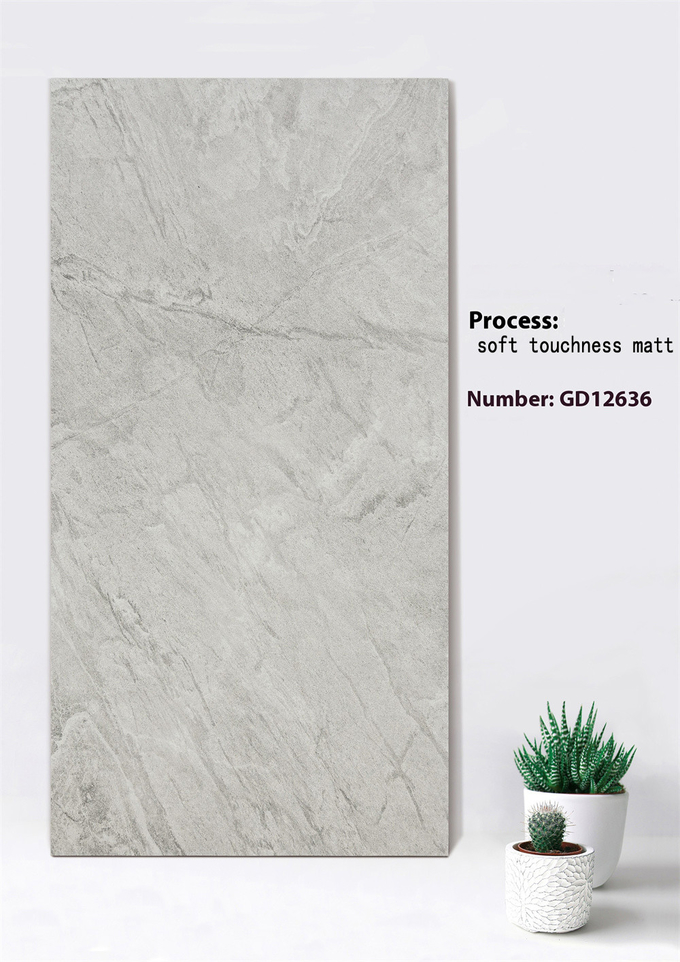 Non-Slip Beige And Gray 600x1200mm Soft Touchness Matt Outdoor Curtain Wall Thick Tile For Park