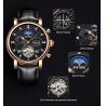 Buy cheap KINYUED hot sales Fashion Tourbillon Automatic Movement Mens Automatic Mechanical Watch Genuine Leather Wristwatch from wholesalers