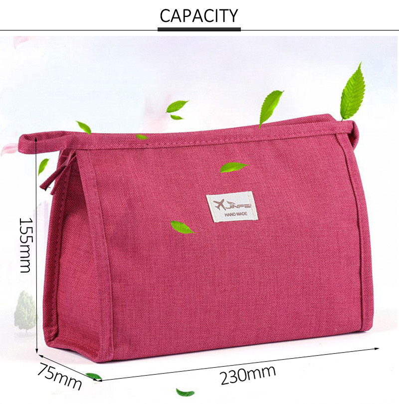 Zipper Private Label Plain Polyester Cosmetic Bag For Travel