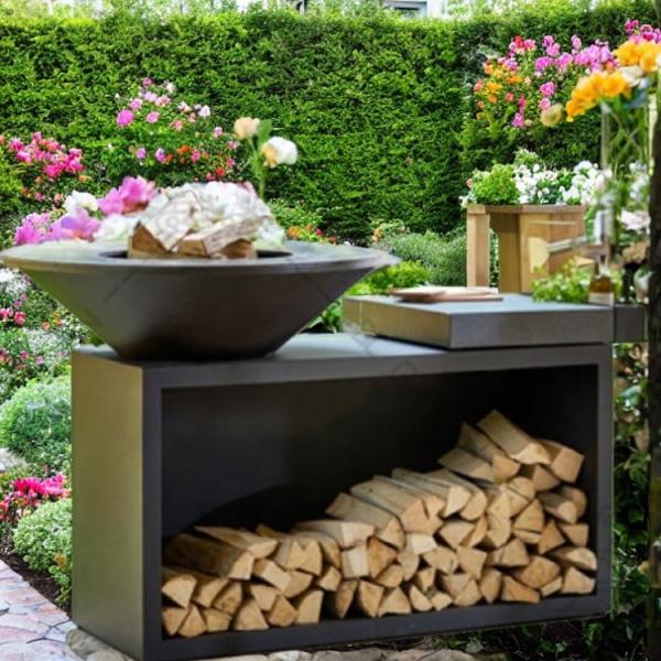Buy cheap Large Barbecue Wood Fired Garden Grills with Assembly Required Corten Steel from wholesalers